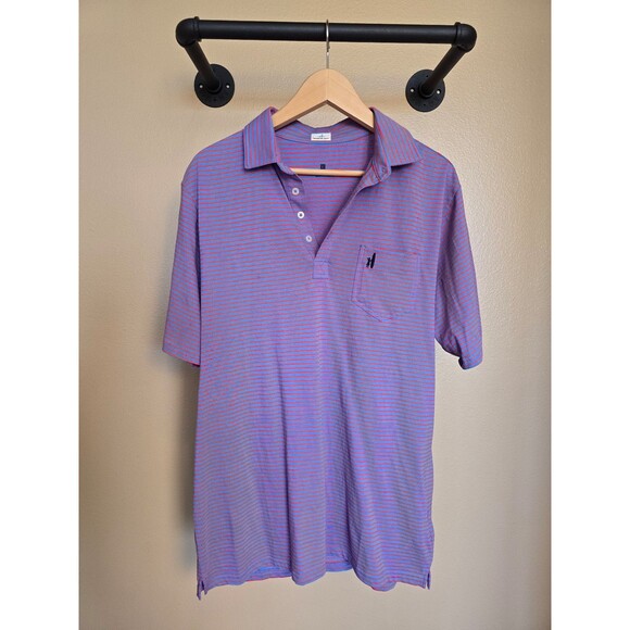 Johnnie-O hanging out striped mens polo size large 100% cotton - Picture 1 of 9